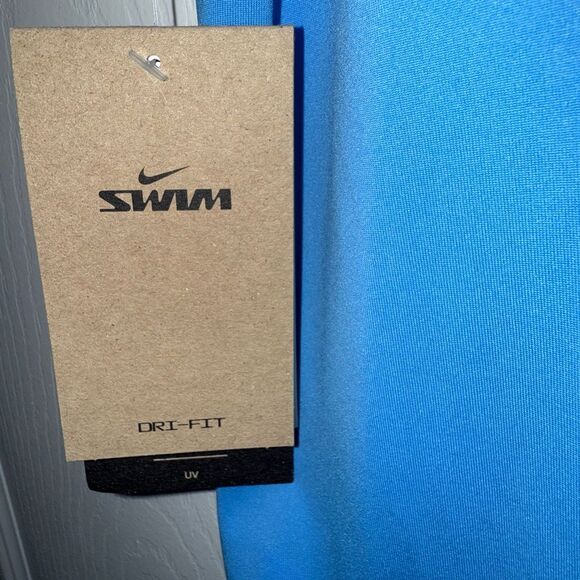 Nike Swim Dri-FIT Rash Guard Women’s Large Blue UPF 40+ Surf Shirt NWT - Picture 6 of 7